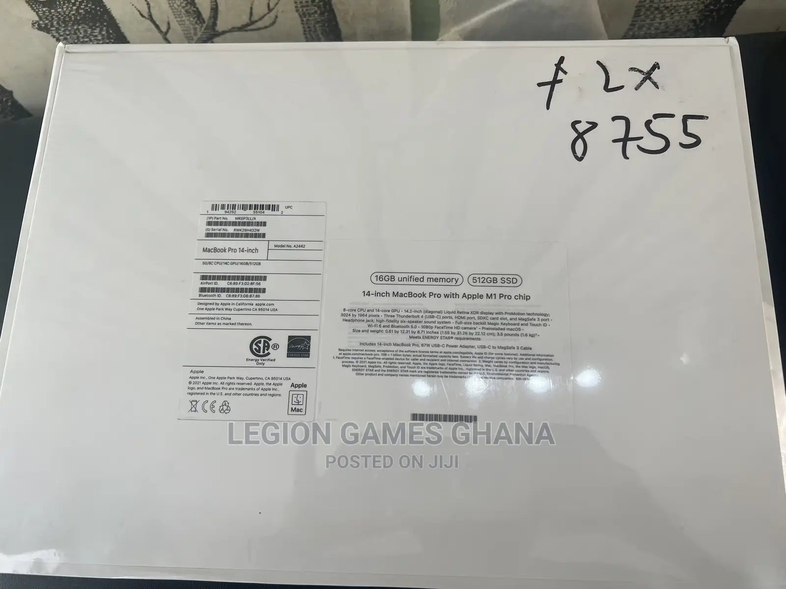 New Laptop Apple MacBook Pro 2021 M1 16GB Apple M1 Pro SSD 500GB