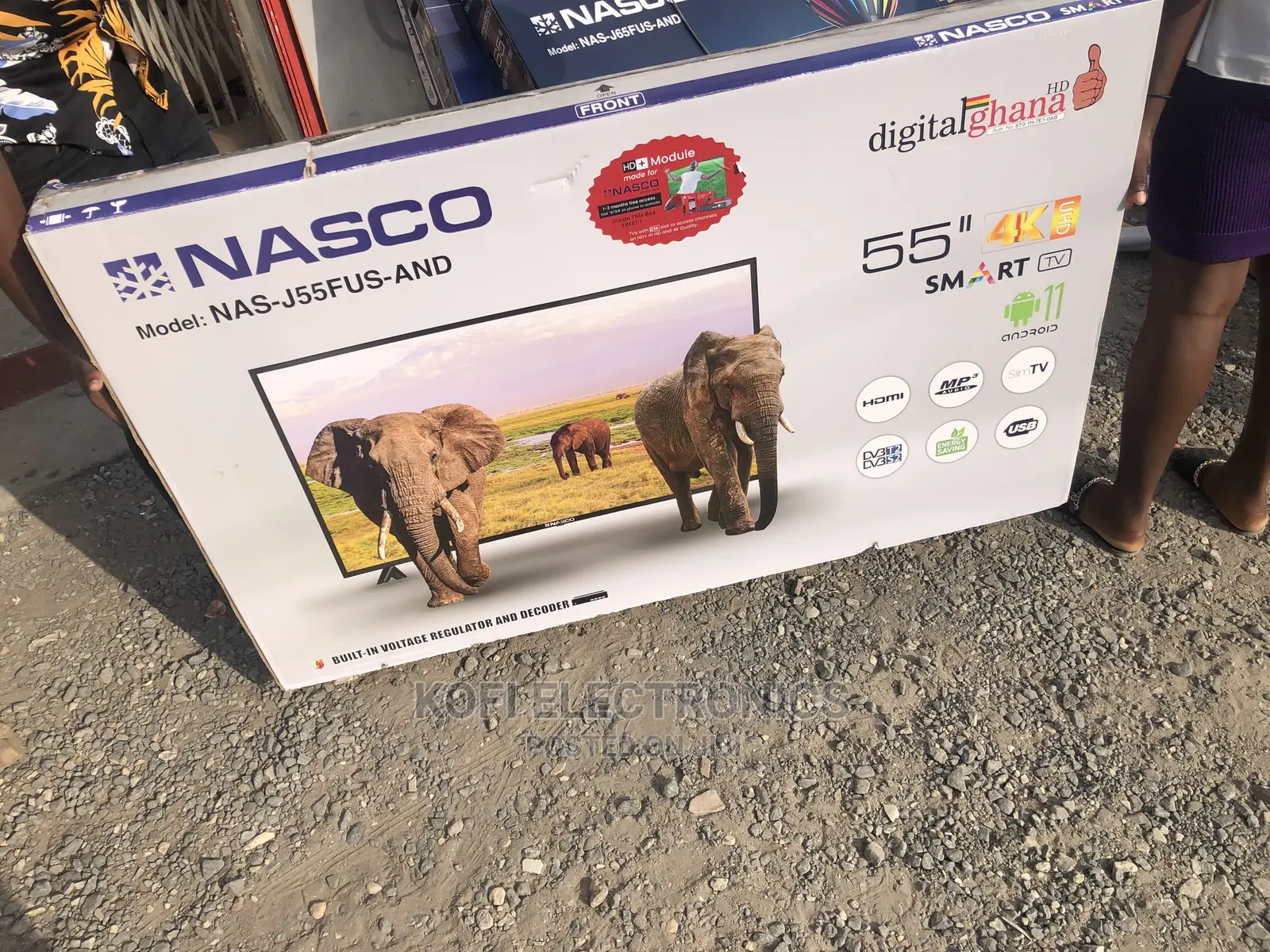 Nasco 55′′ UHD Android Smart Slim Digital Satellite TV