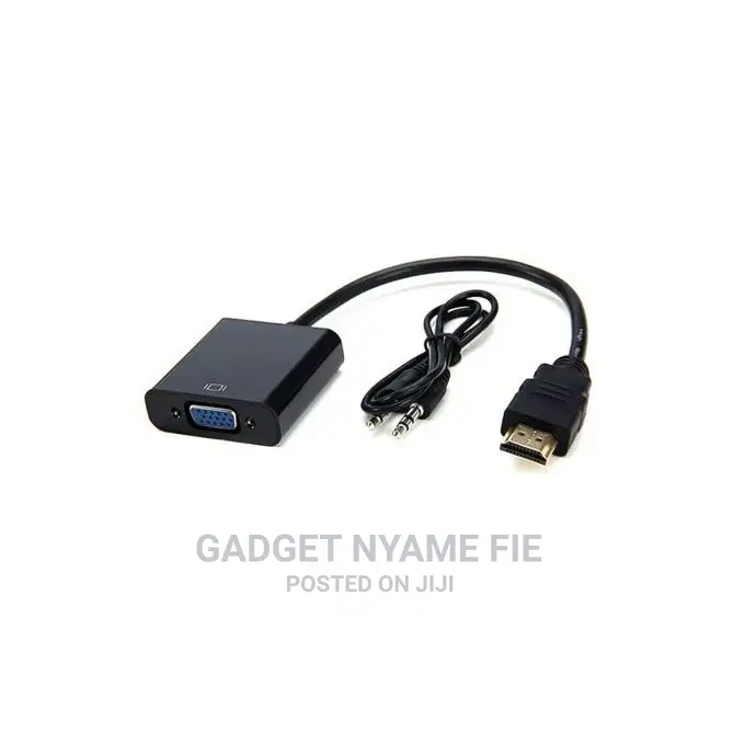 HDMI to VGA Video Converter Adapter Full 1080P Cable - Black