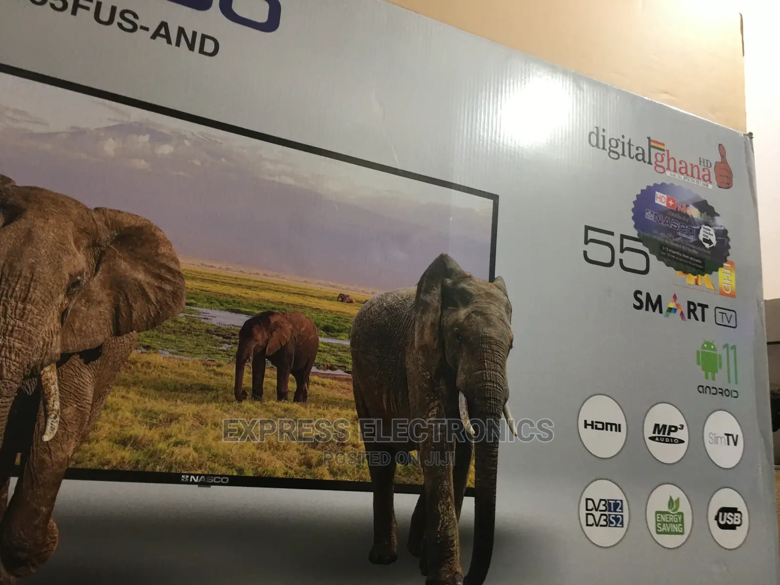 Inbuilt Decoder Nasco 55”Nas-J55fus-And Smartsatellite+Dstv