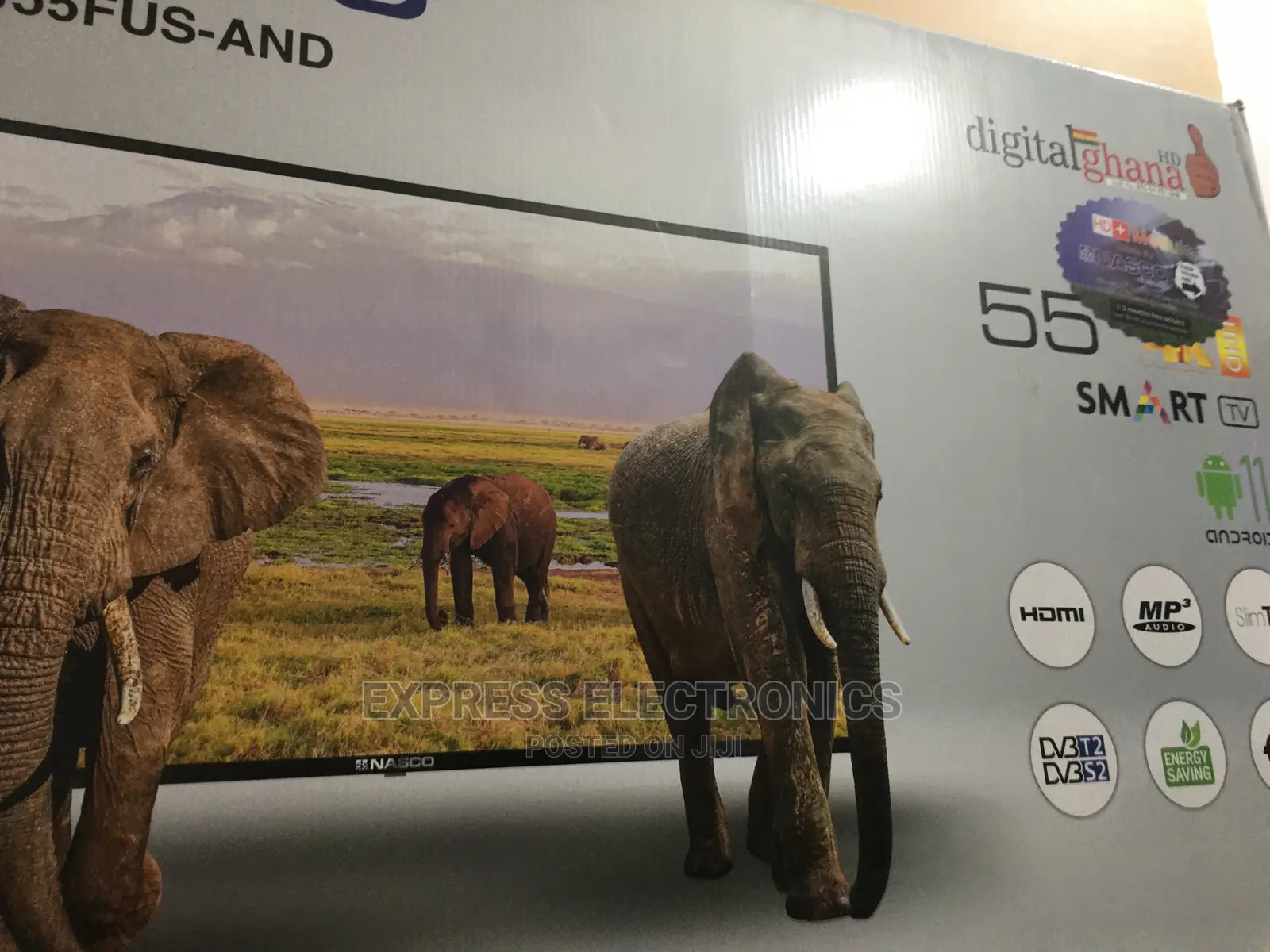 Inbuilt Decoder Nasco 55”Nas-J55fus-And Smartsatellite+Dstv