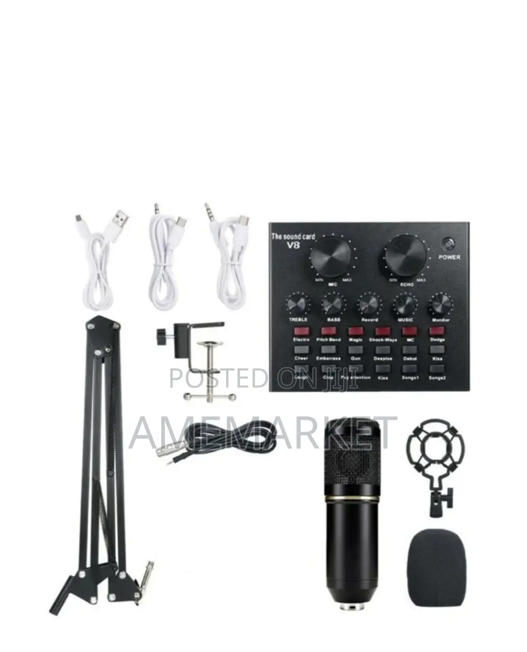 Professional Studio Microphone With V8 Sound Card New in Box
