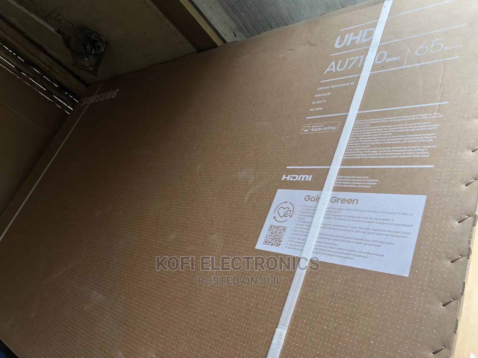 Black Large Screen Samsung Crystal UHD LED “65” TV Smart
