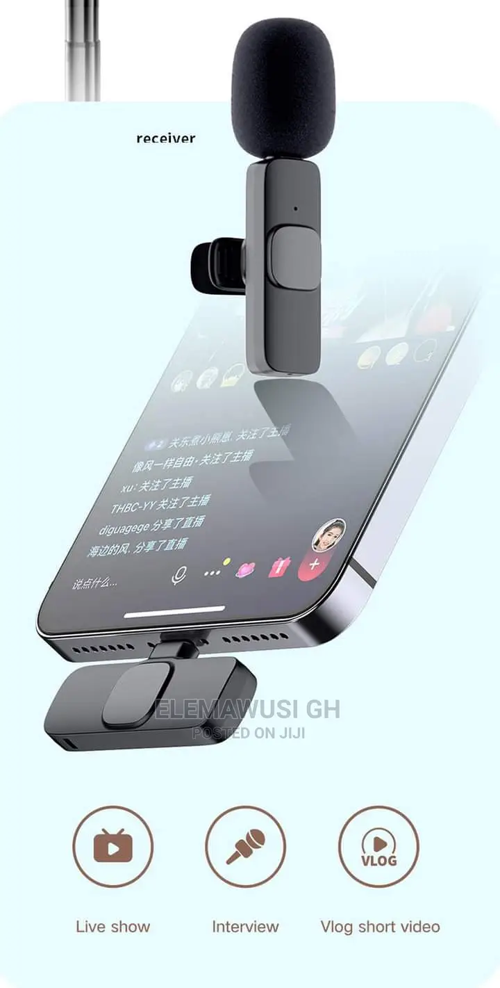 Wireless Lapel Mic for iPhone and Android (2in1)