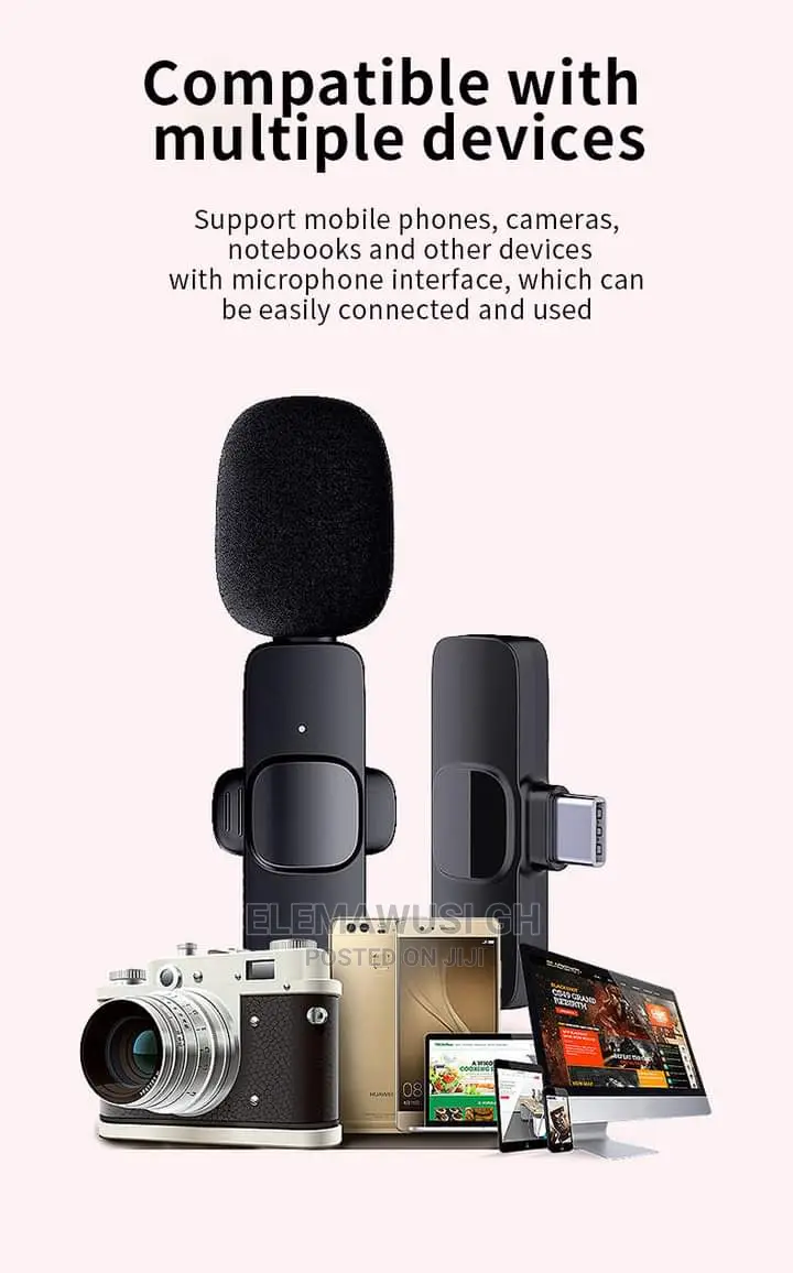 Wireless Lapel Mic for iPhone and Android (2in1)