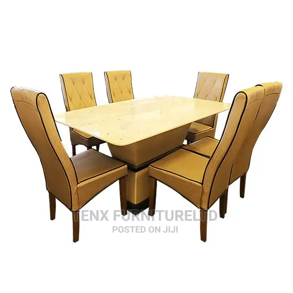 DINING SET 6 SEATER (Pedestal Base )