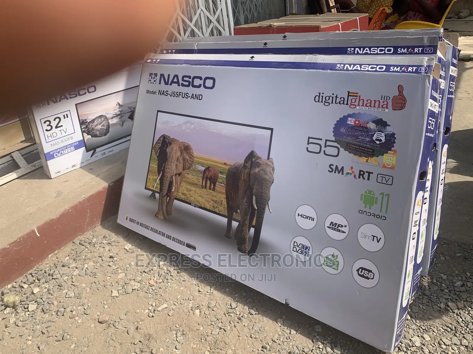 Enjoy Good Cinema Experience Nasco NAS-J55FUS55”Smart+Dstv