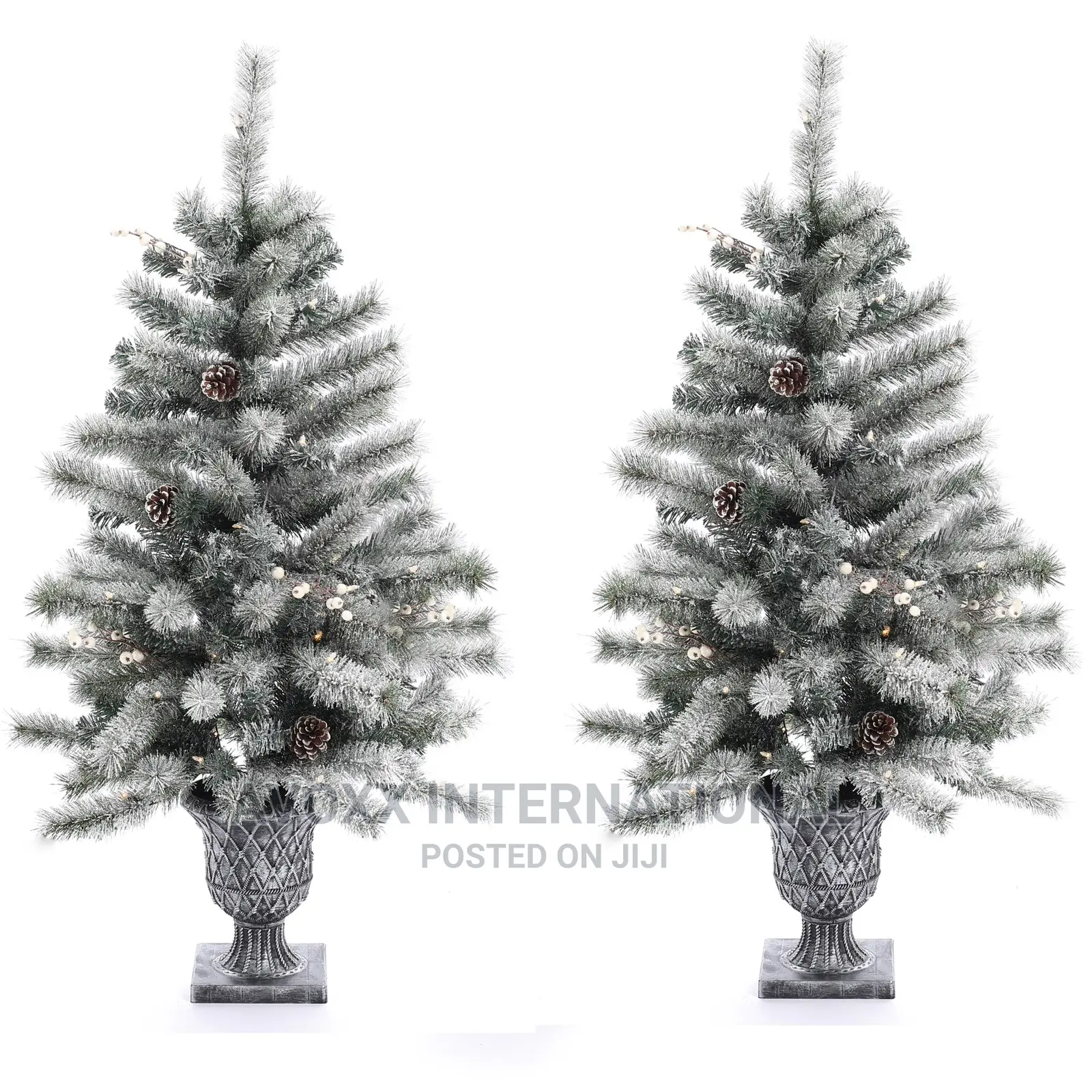 2 Pack 3’ Lighted Flocked Virginia Pine Trees
