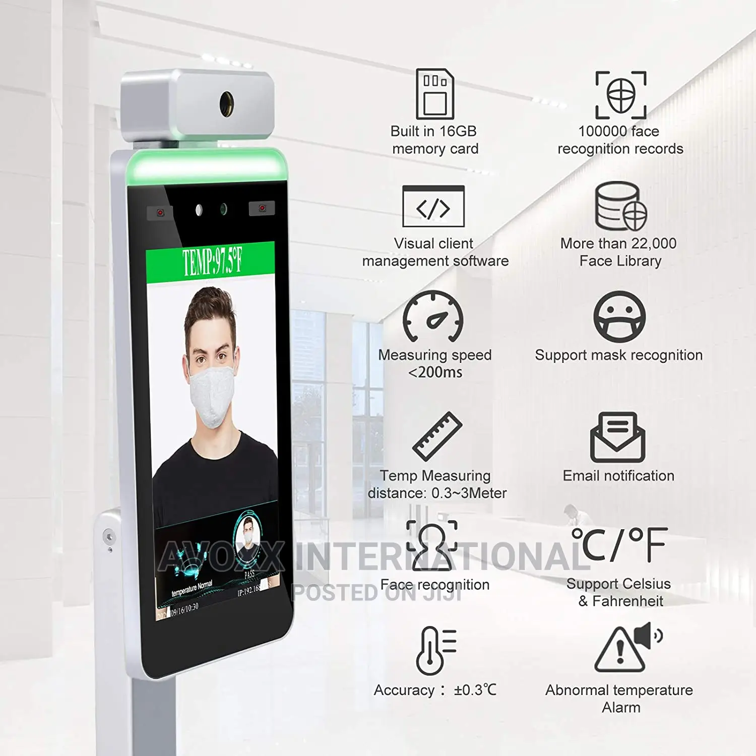 VIKINGS Face Recognition Body Temperature Measurement System