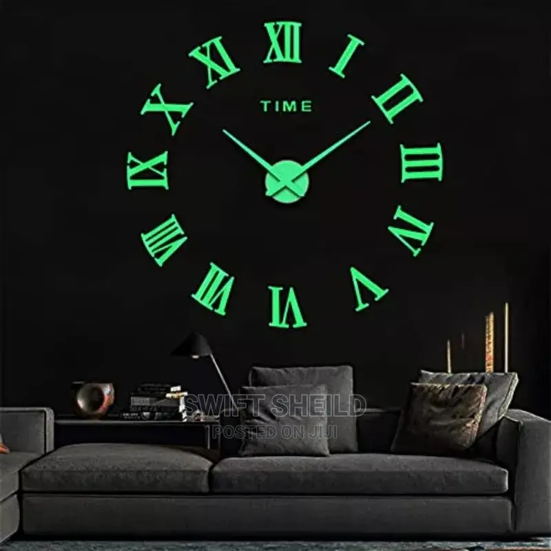Glow 3d Wall Clock(Large Size 100 - 120cm)