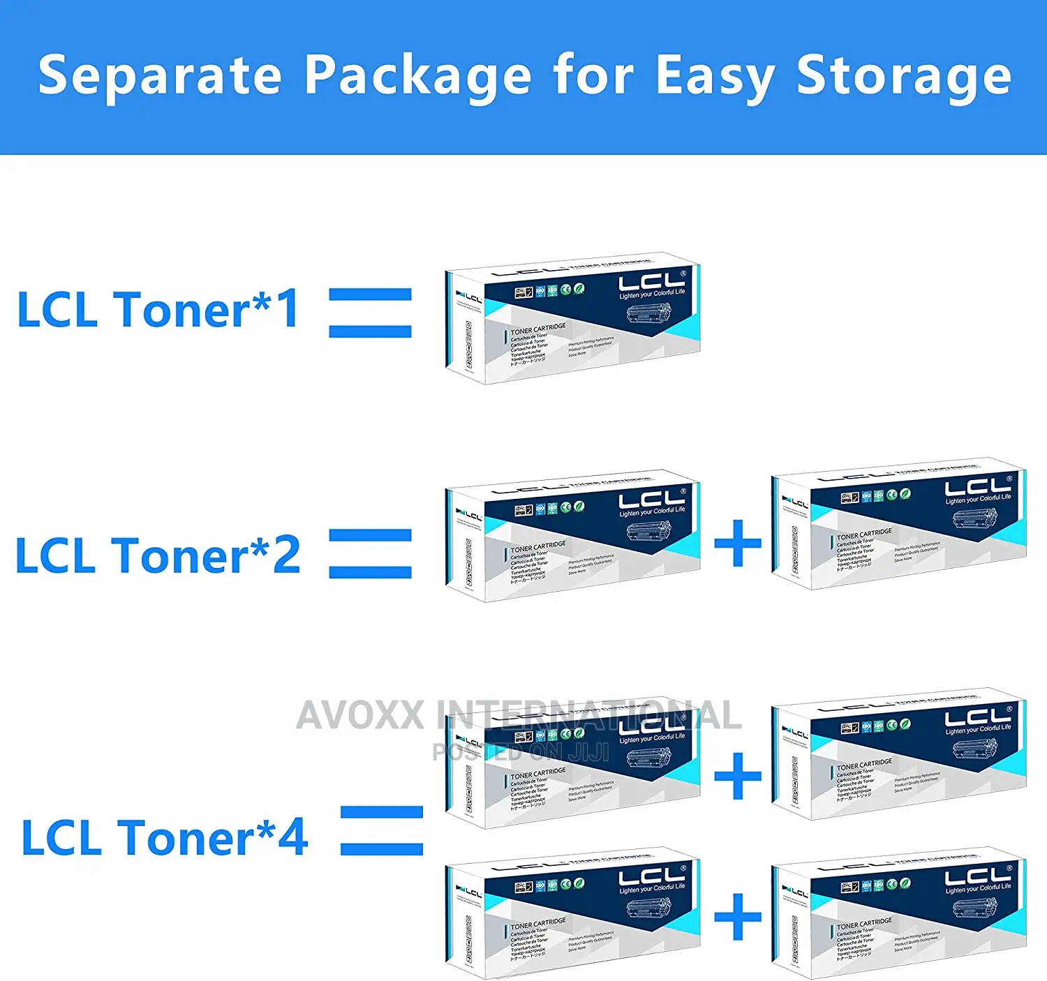 LCL Toner Cartridge Replacement for HP Printers 4 Pack