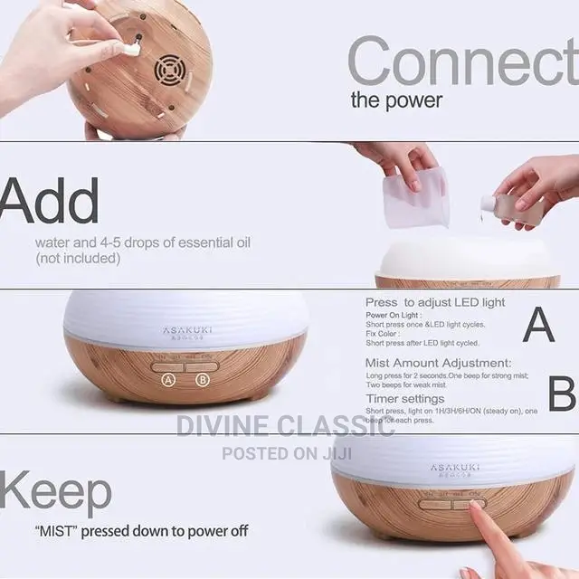 300ml Asakuki Premium Essential Oil Diffuser
