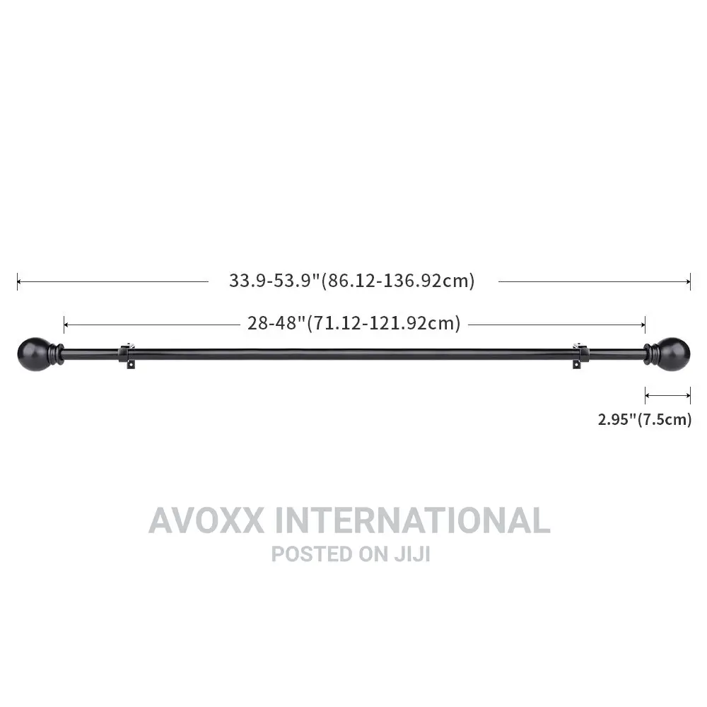 WJ Curtain Rods for Windows 28 to 48 Inches Adjustable,