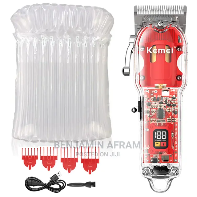 Kemei Transparent Cordless Hair Trimmer