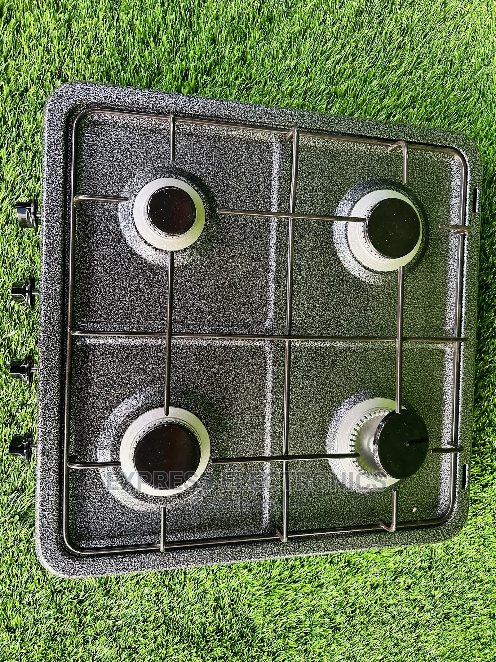 Perfect New Metallic Black 4burners Table Top Knobs Volcano