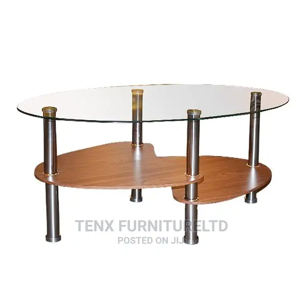 COFFEE TABLE (Glass, Metal and Wood)