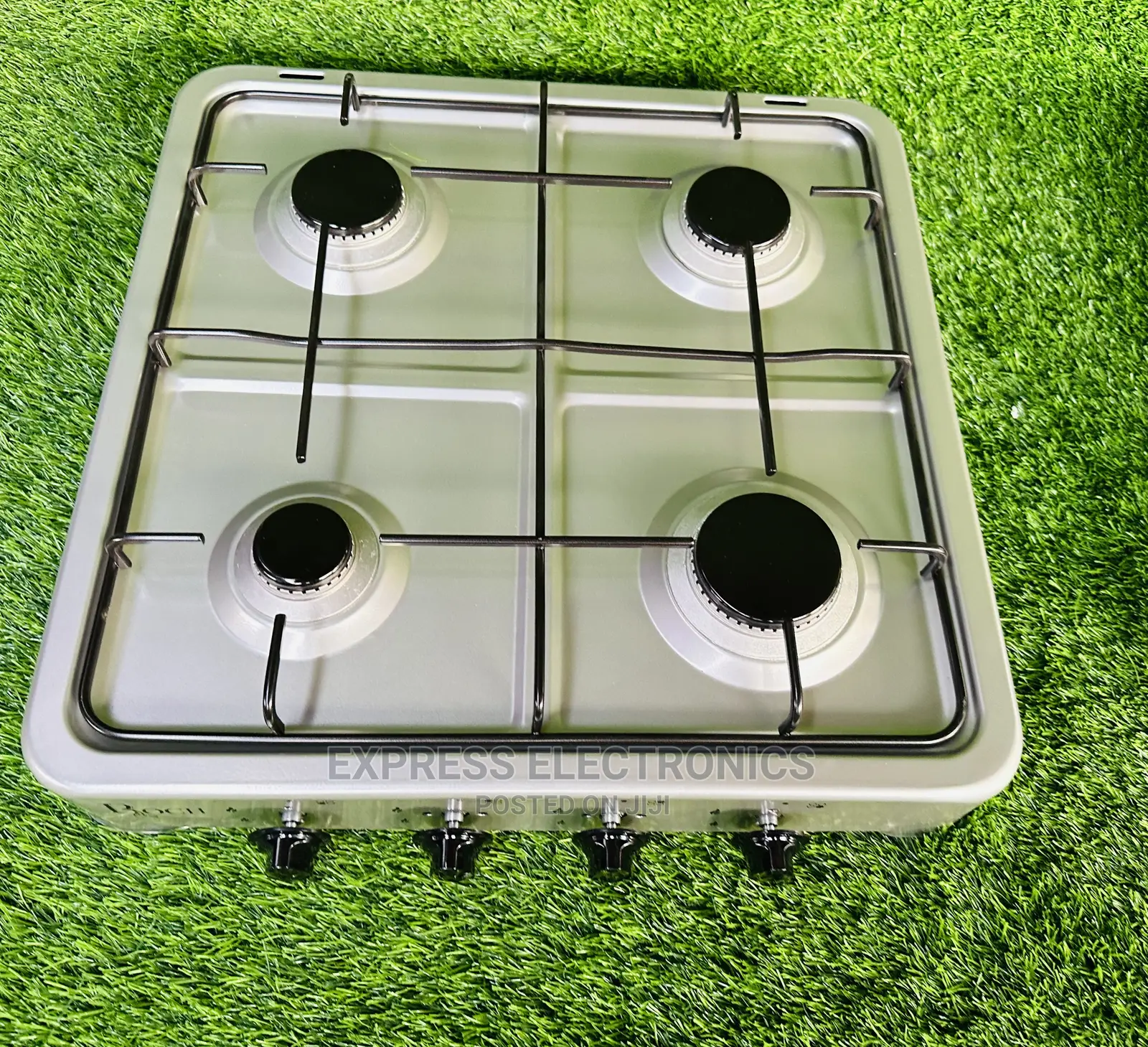 Volcano 4BURNER Gas (Grey) With Knobs (Black)