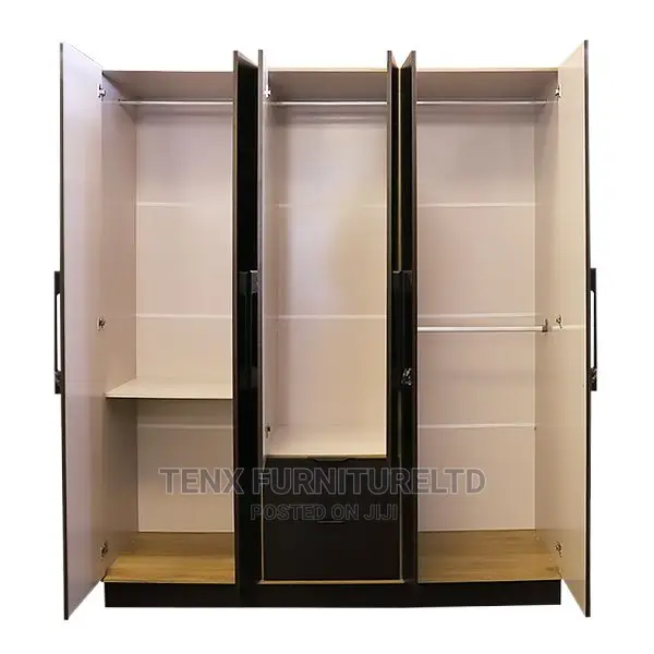 Wardrobe (Dark Brown Wood Grain Color Finish)