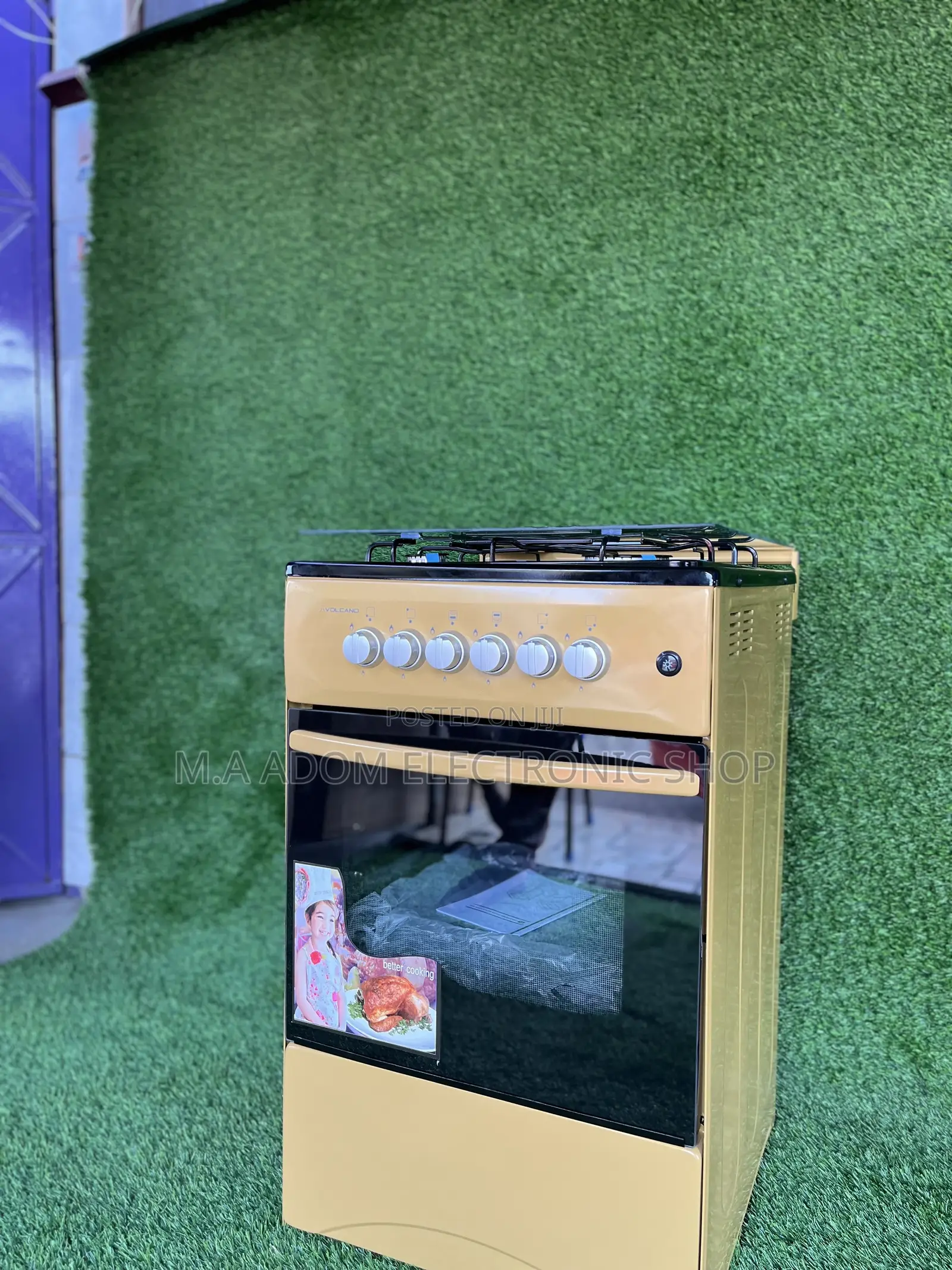 Golden Colour 4 Burner Gas Volcano Cooker With Oven