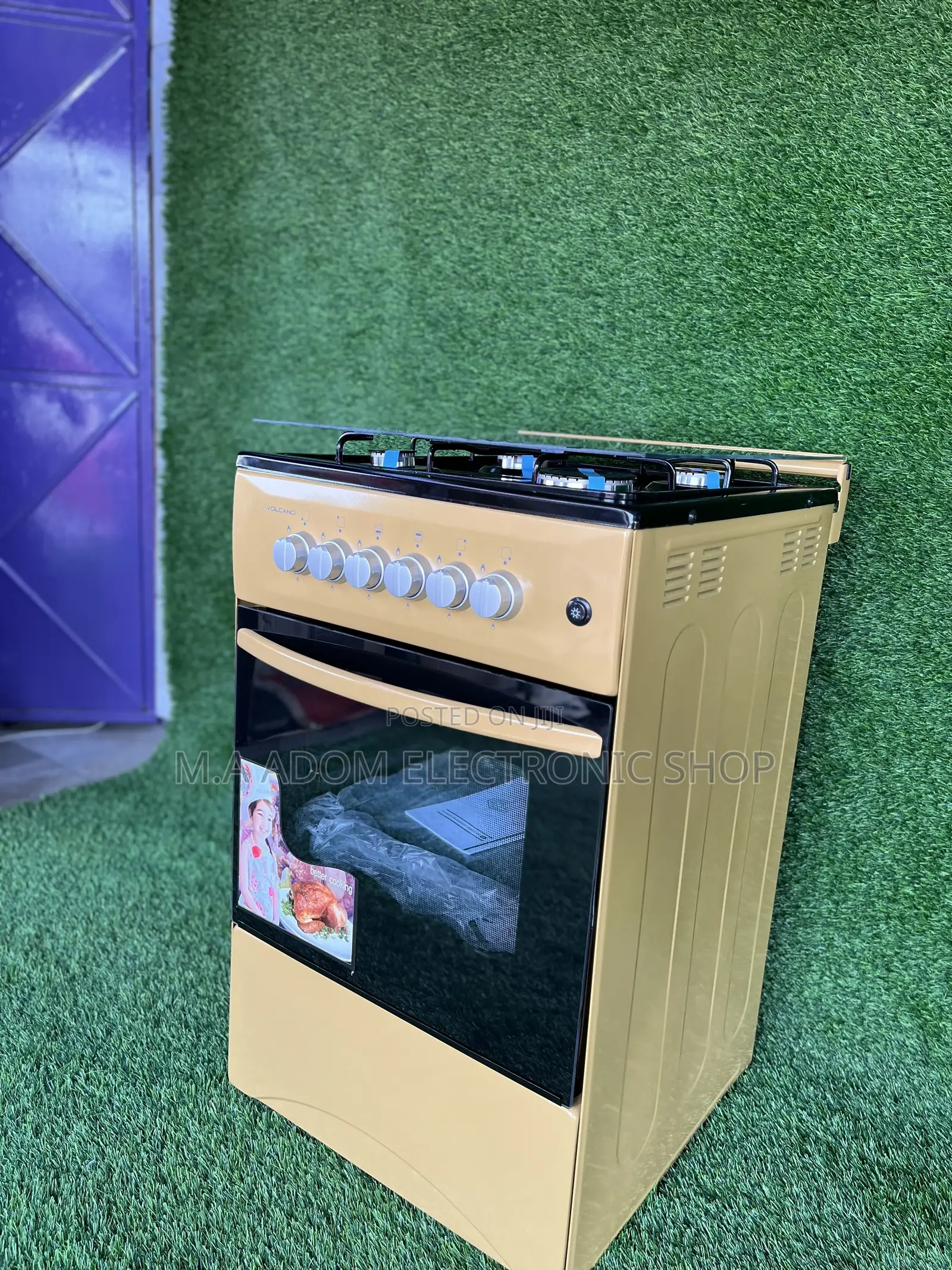 Golden Colour 4 Burner Gas Volcano Cooker With Oven