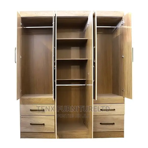 Wardrobe (2 Large Mirrors)Dark Brown