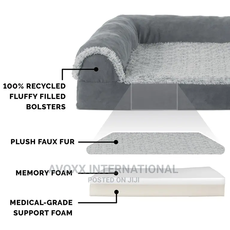 Deluxe Chaise Faux Fur Suede Lounge Pet Bed/Dogs Cats