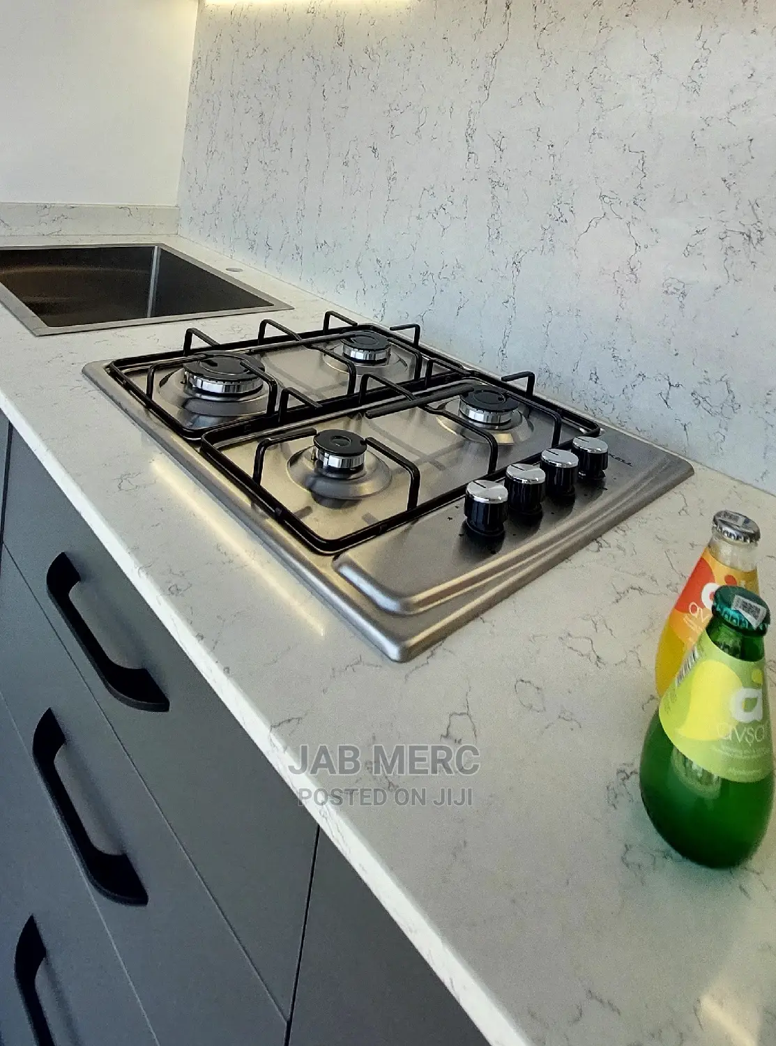 Promo 60cm Silver Colour Hob Unbreakable Cast Built Inside