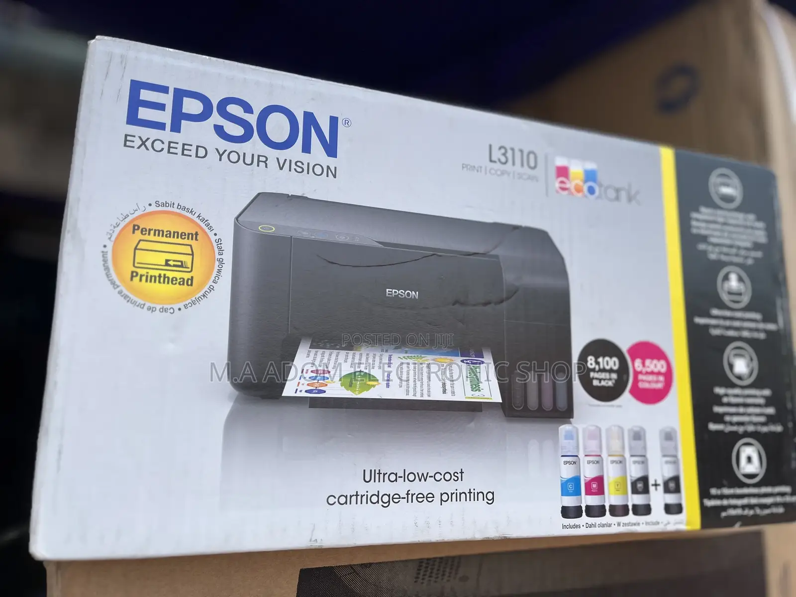Epson Eco Tank (Copy Print Scan ) Inkjet Printer