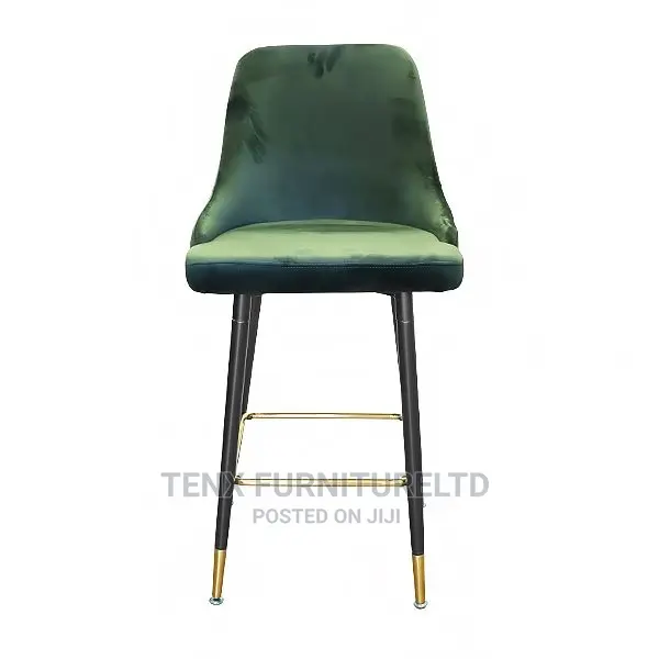 Bar Chair With (Curvy Backrest) SUED