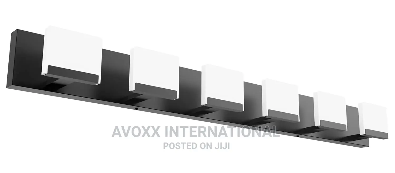 Ralbay LED Black Modern Vanity Light 6 Light Matte Black