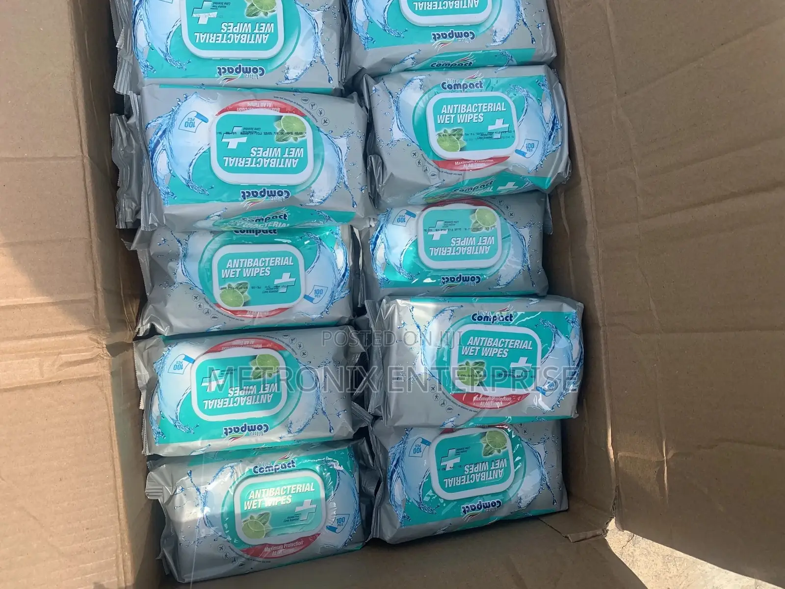 Ultra Compact Antibacterial Wipes,12packs/100sheets