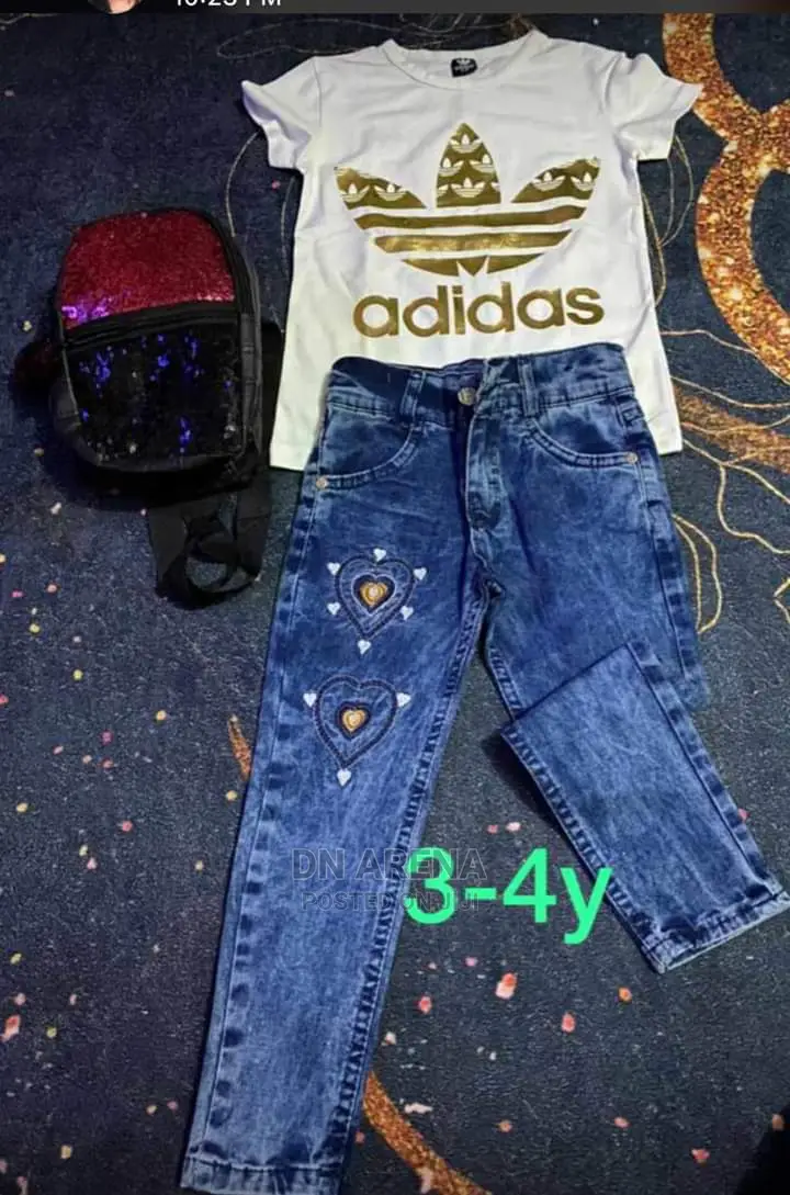 Kids Jeans Trousers With T Shirt