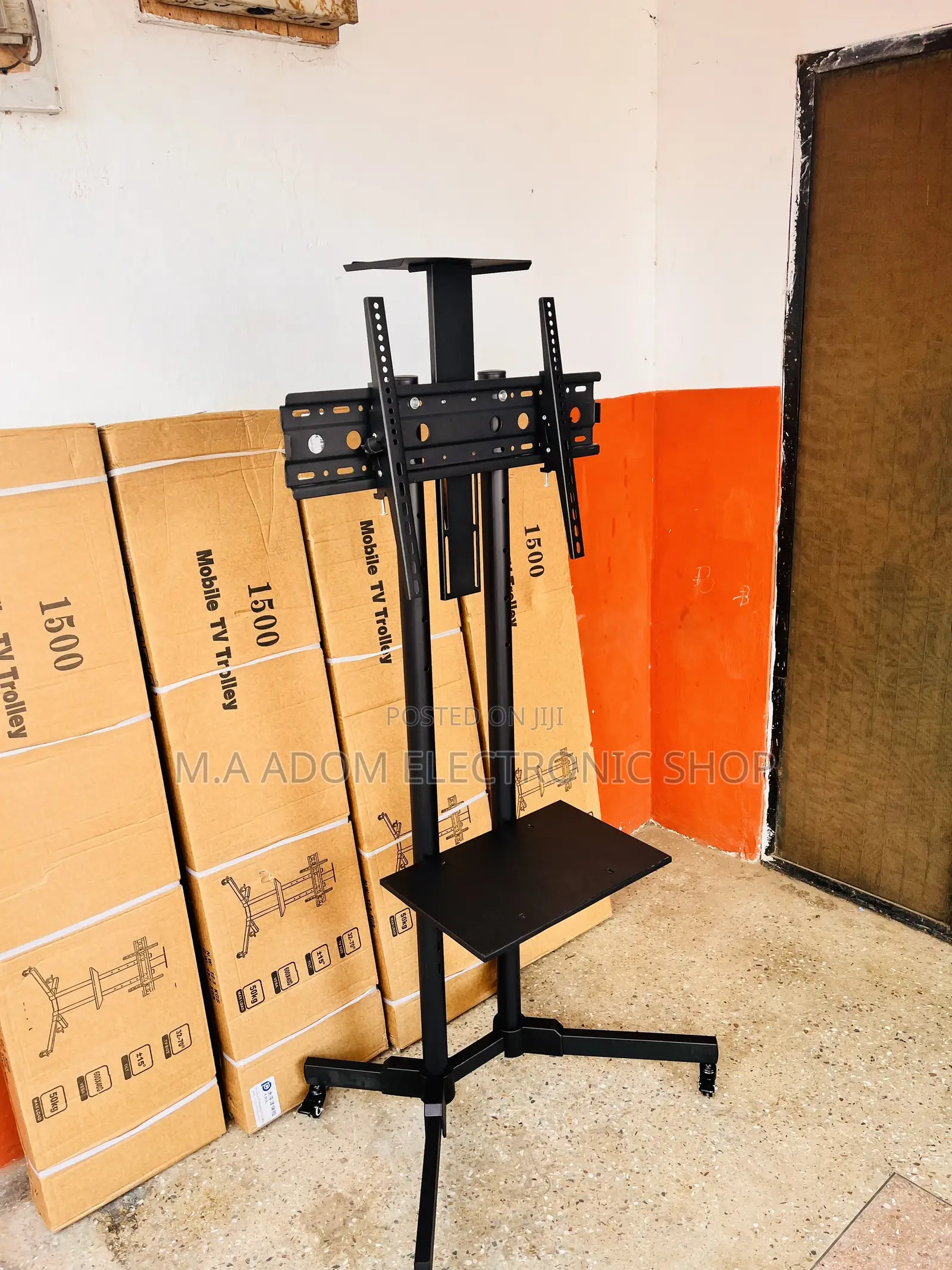 Multi Purpose Mobile Tv Cart With Wheels Dvd Shelf 32”-70”