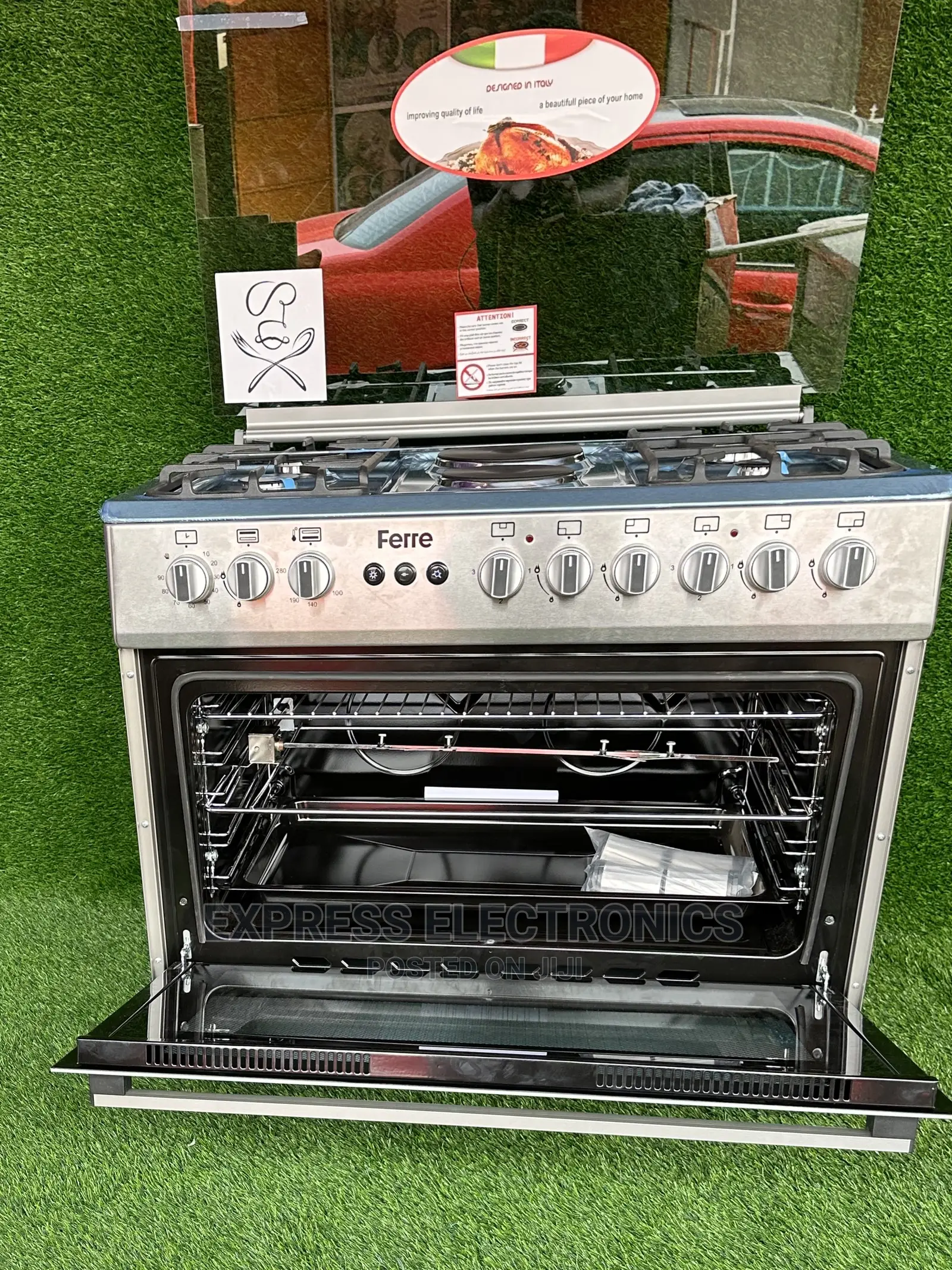 Made From Turkey Ferre 2+4 Stove Oven Grill Glass Lid