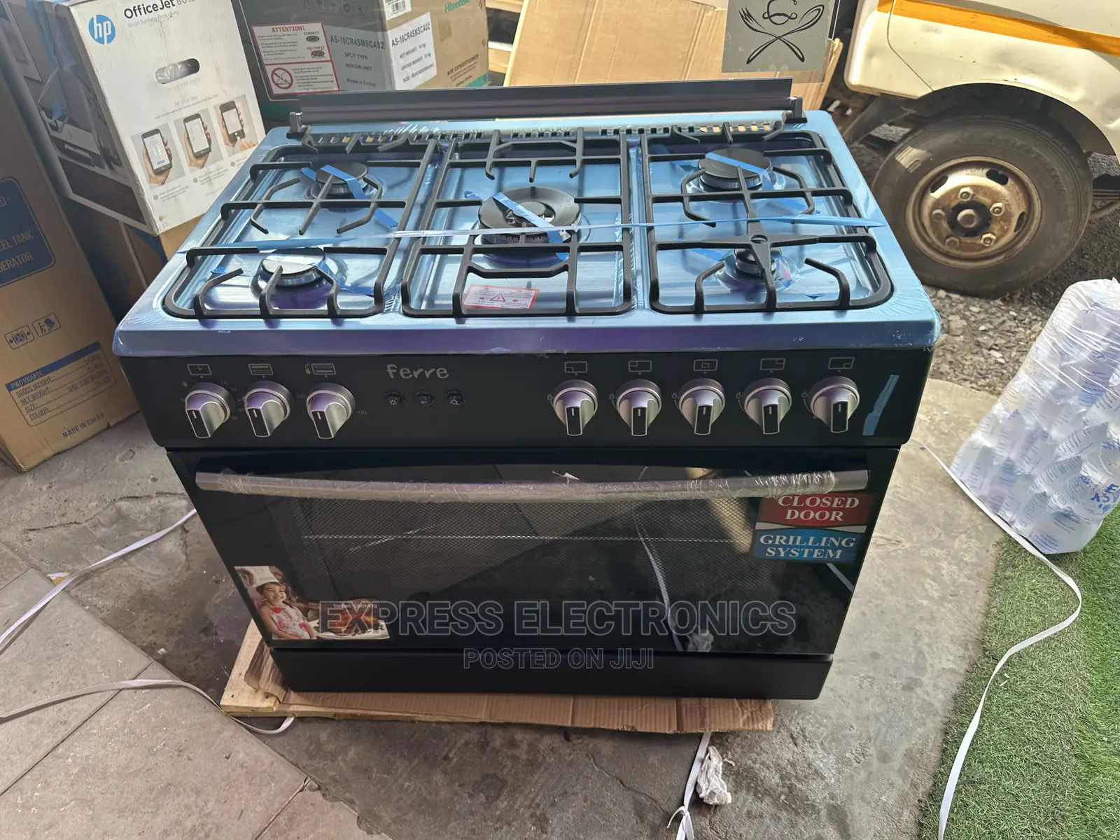 Black With Sliver Ferre 5burner Gas Stove