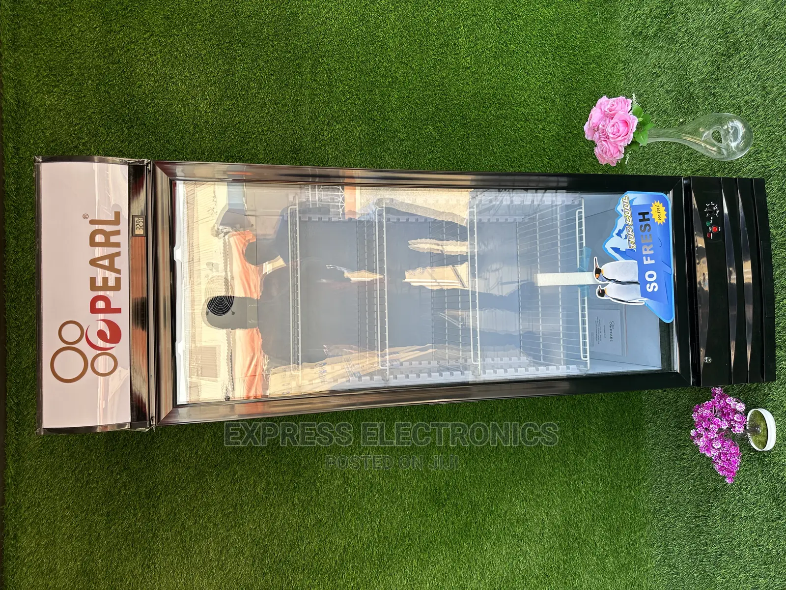 PVC46 , 318 L See Through Pearl Vertical Display Fridge