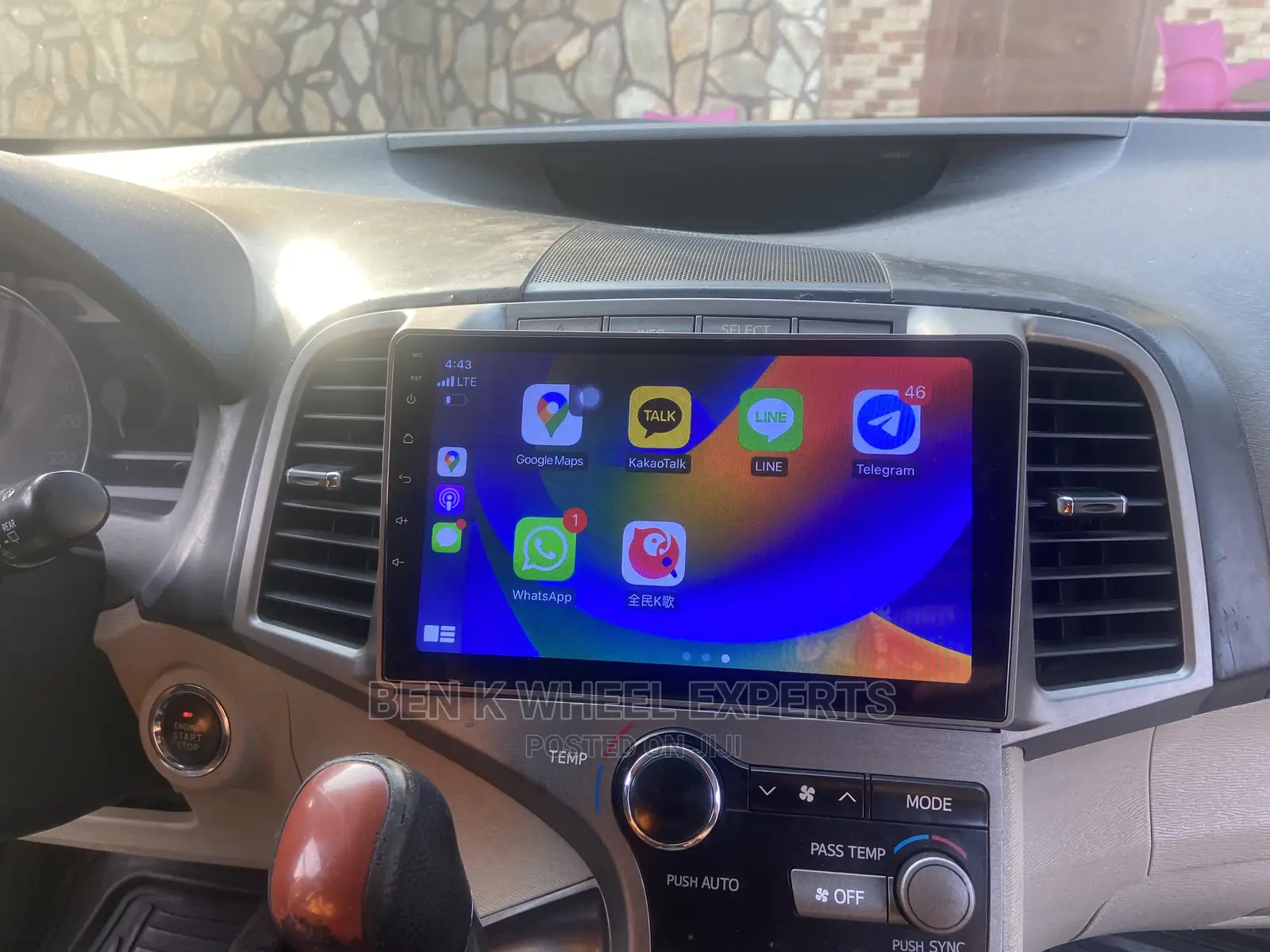 Toyota Venza Android Carplay Screen