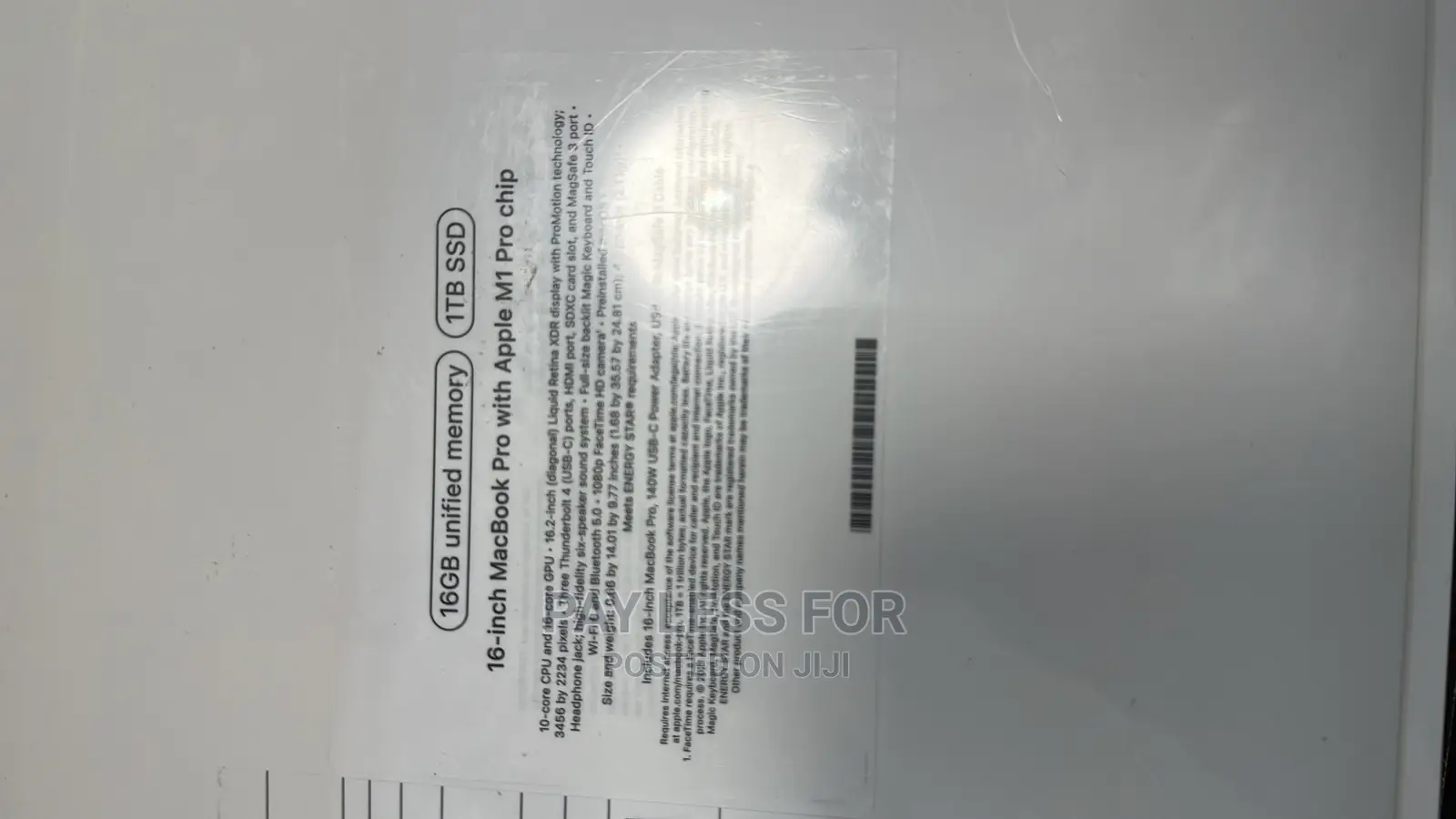 New Laptop Apple MacBook Pro 2021 M1 16GB Apple M1 Pro SSD 1T