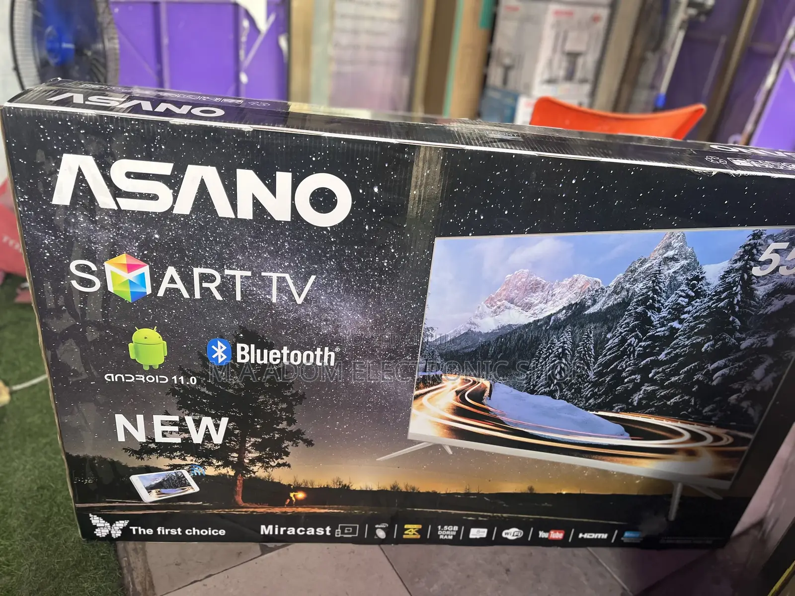 Asano 55” UHD Smart Led Tv Wifi Youtube I Cast