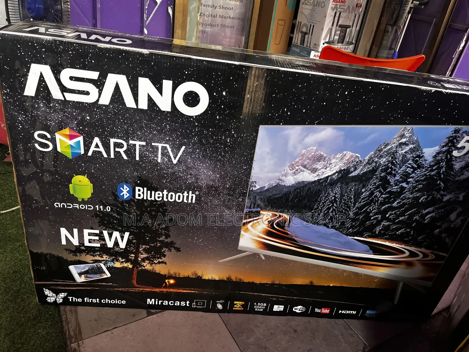 Asano 55” Wifi Smart Android Frameless Led Tv