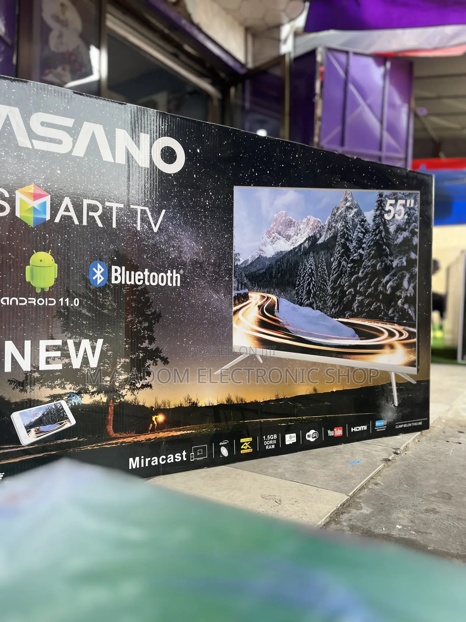 Asano 55” UHD Android Frameless Netflix Youtube Tv
