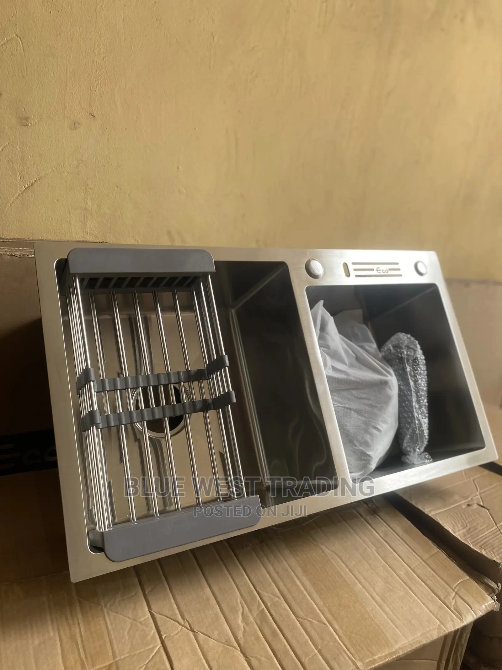 Grey Cabinet Sink With Knife Holder
