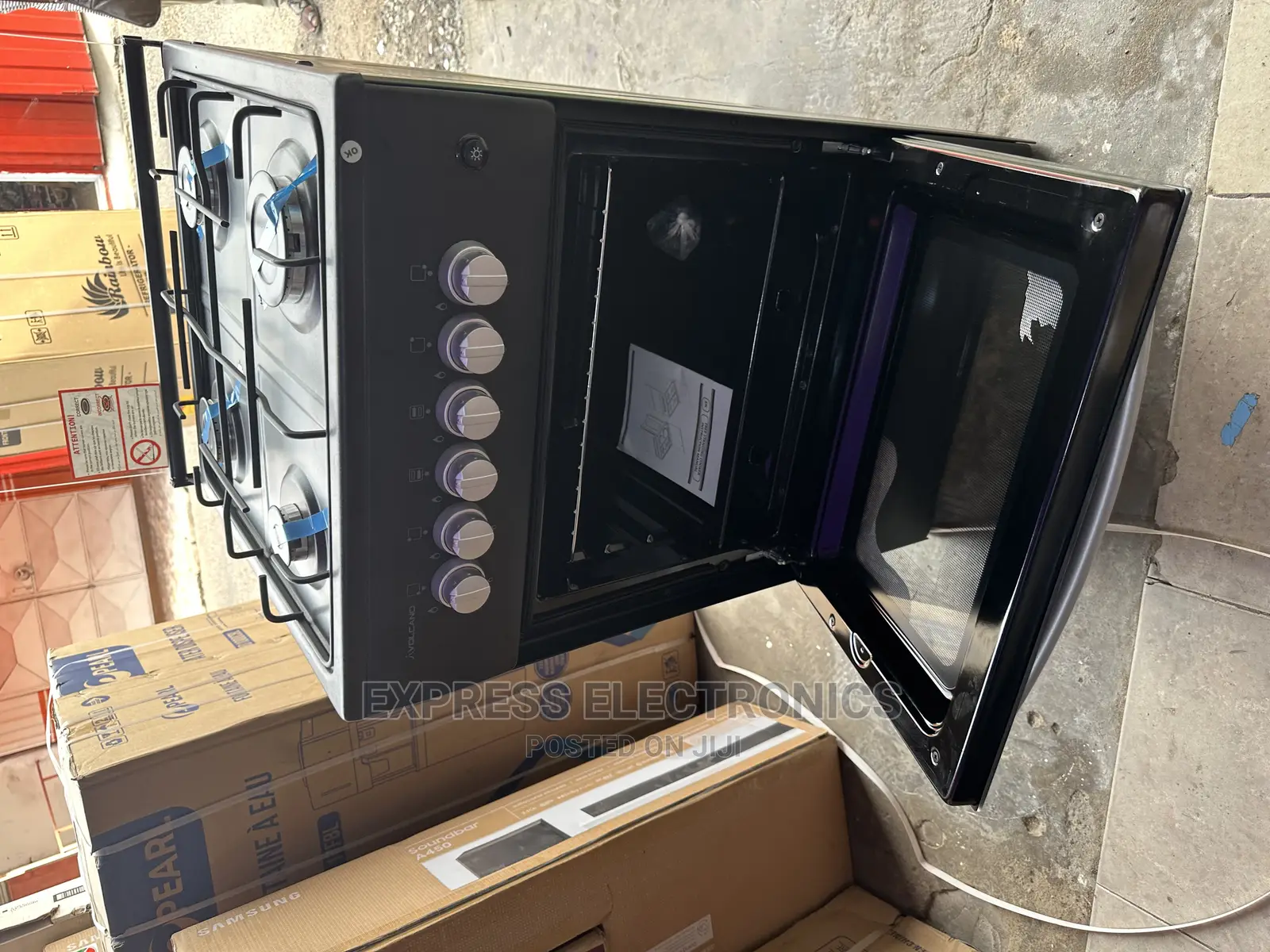 Black 4burner Gas Cooker Designed by Italy Turkish Made