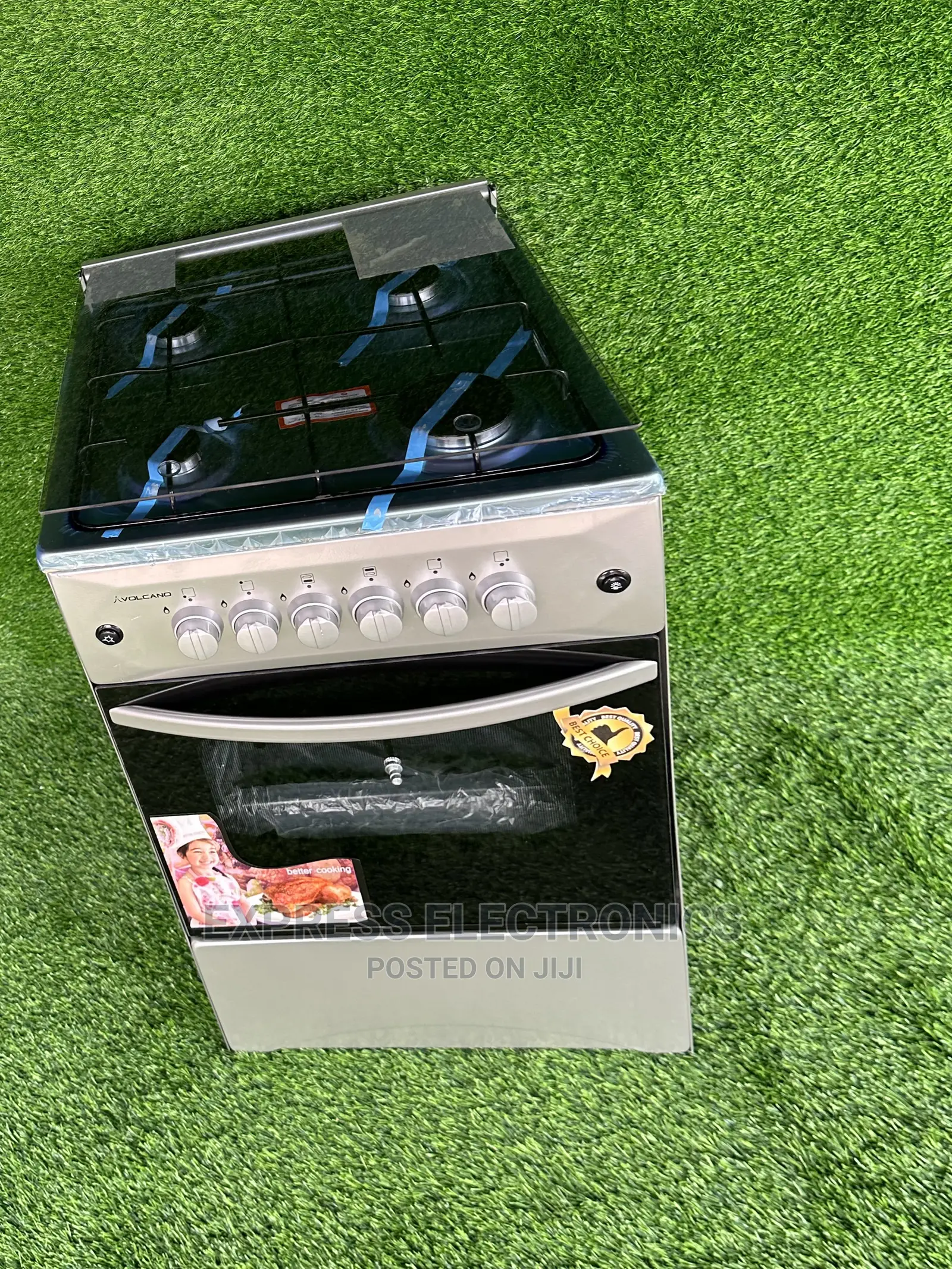 (Ignition) Grey Inox 4burner Gas Cooker Oven Turkish Made