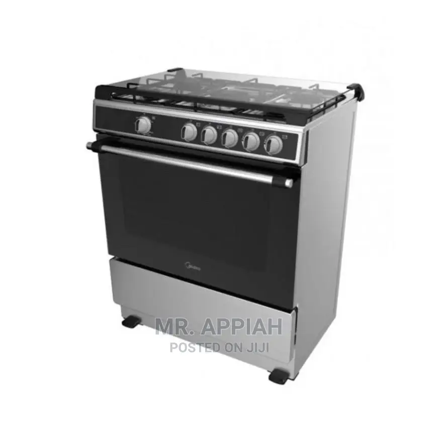 Midea 90X60 Gas Cooker With Grill - Silver