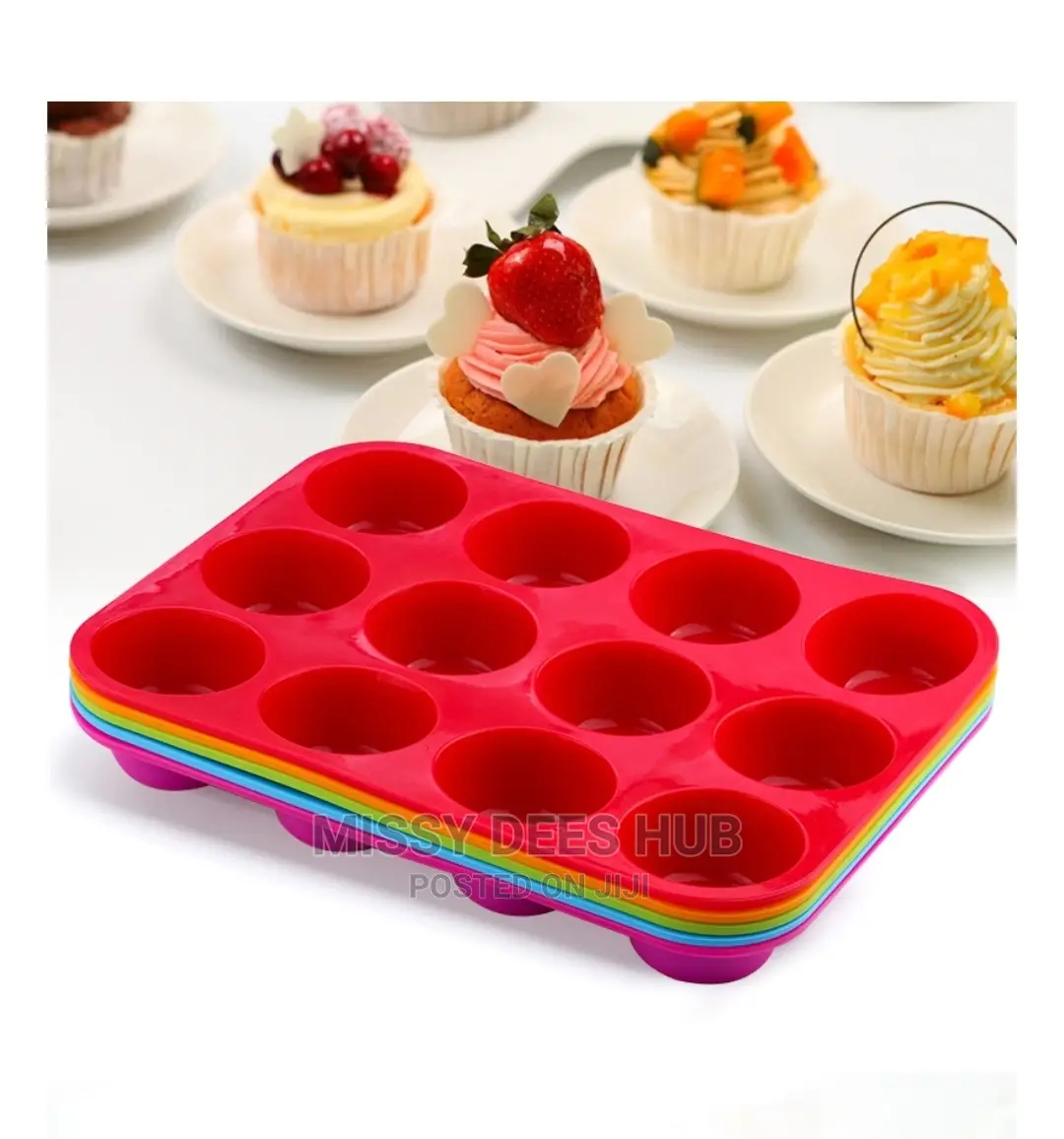 Silicone Cupcake Tray - 12 Holes