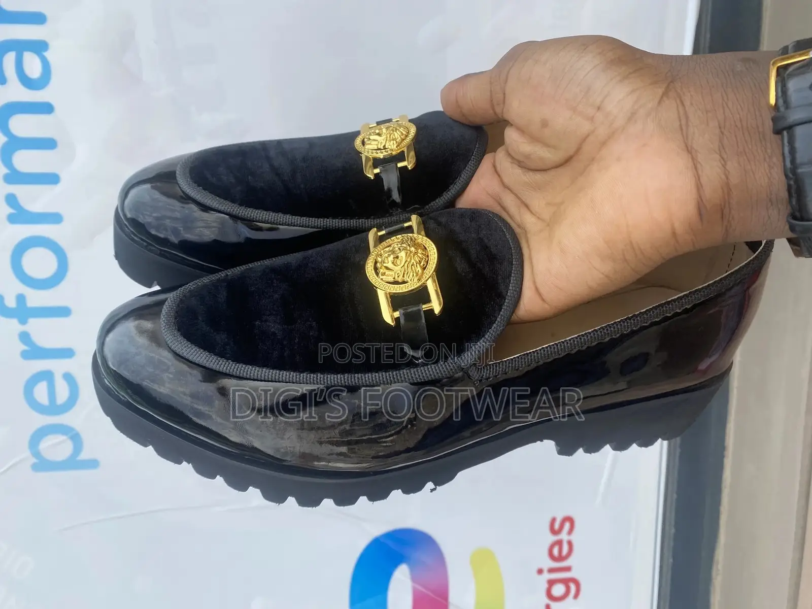 Black Silk and Suede Versace Shoe