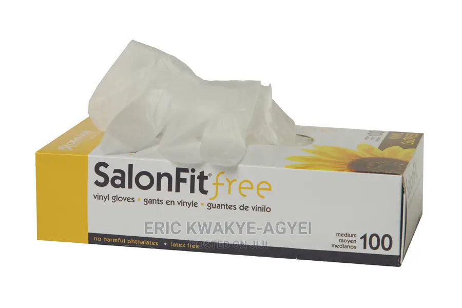 Salonfit Vinyl Gloves, Powder-Free, 100 Ct