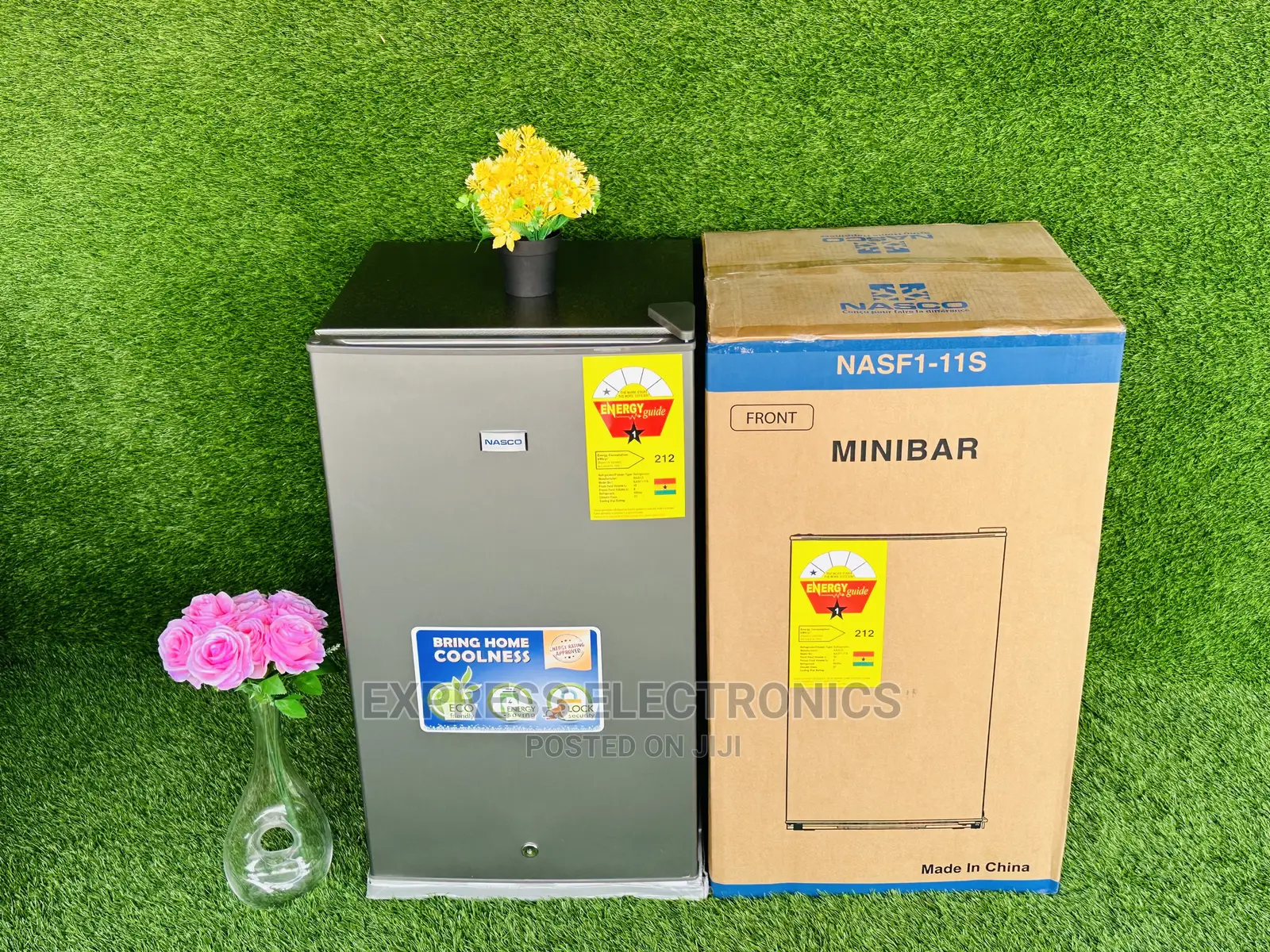 Grey Compact Table Top Fridge Nasco Single Door