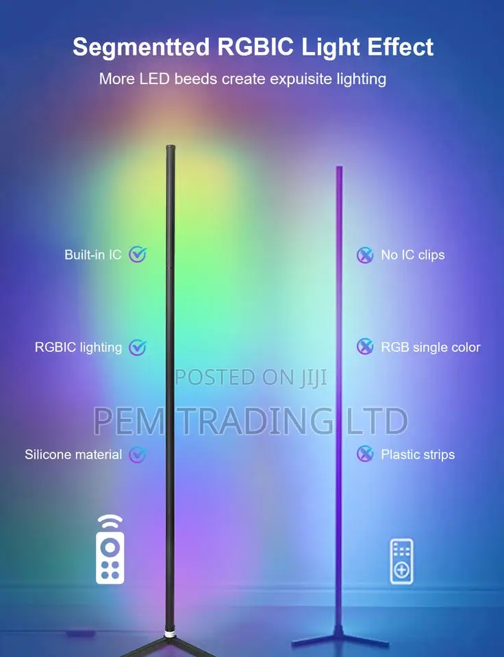L Shape RGB Led Tube Light Floor Lamp